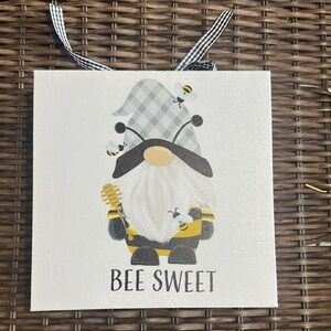 Handcrafted bee gnome wall decor